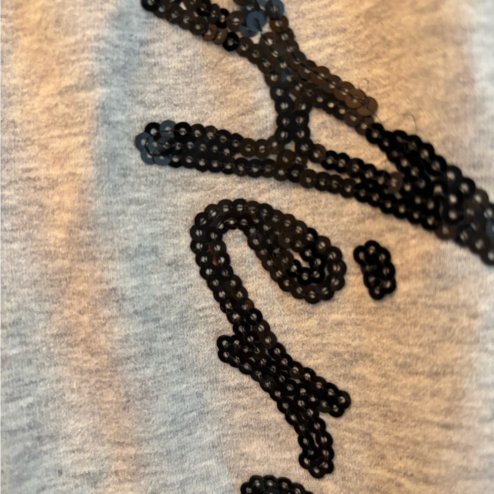 Aeropostale gray jogger  pants straight leg, sequin lettering, medium - Picture 3 of 5